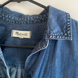 Madewell denim shirt dress with pockets